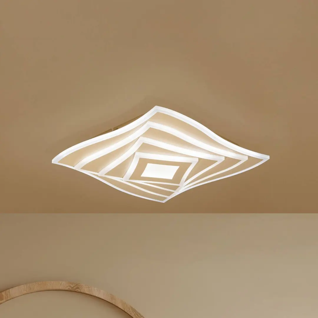 FISCHER & HONSEL LED-Deckenlampe HERO, sand, 40x40 cm, Fernbedienung, CCT dim