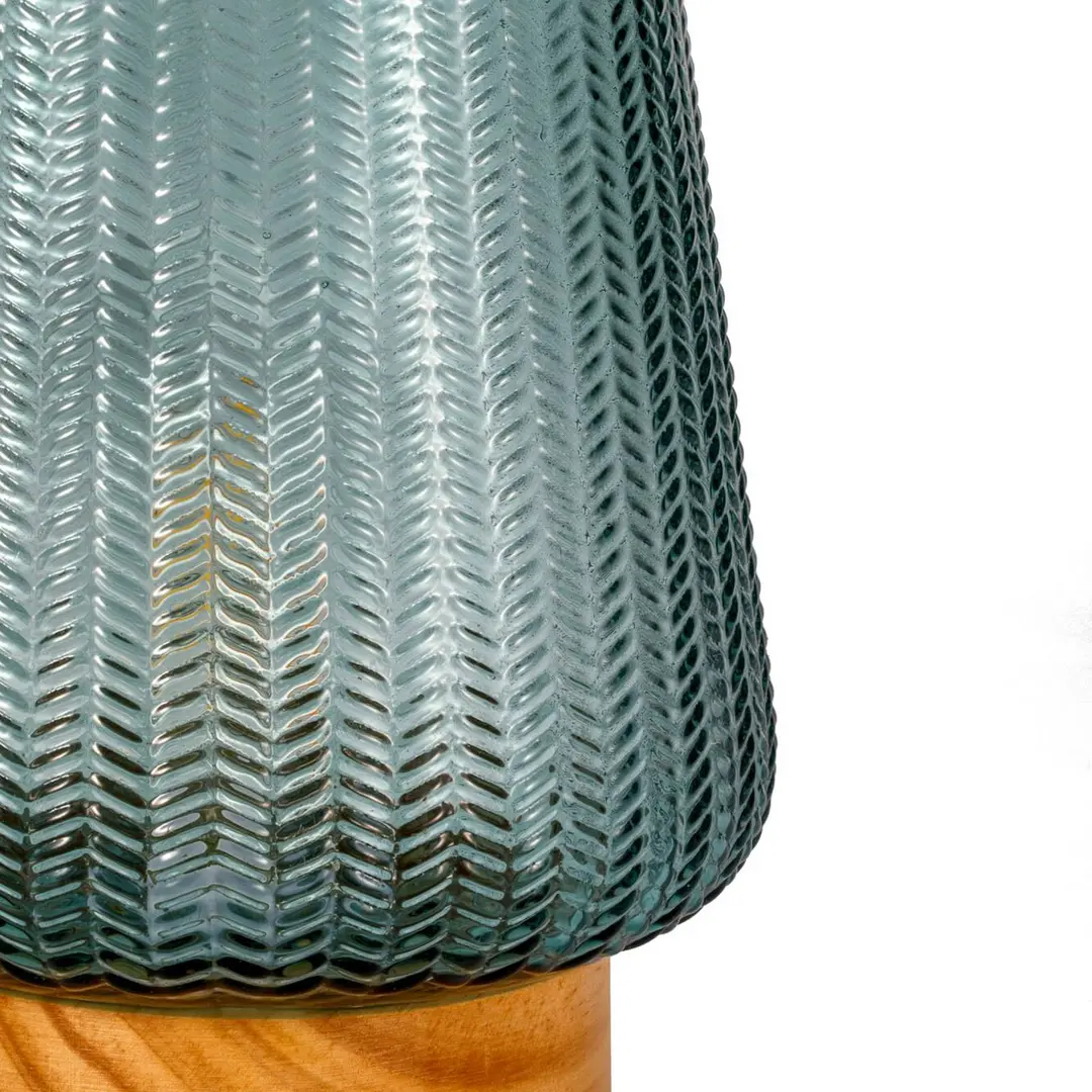 Pauleen Tischlampe Pretty Glamour, Glas/Holz, türkis, E27