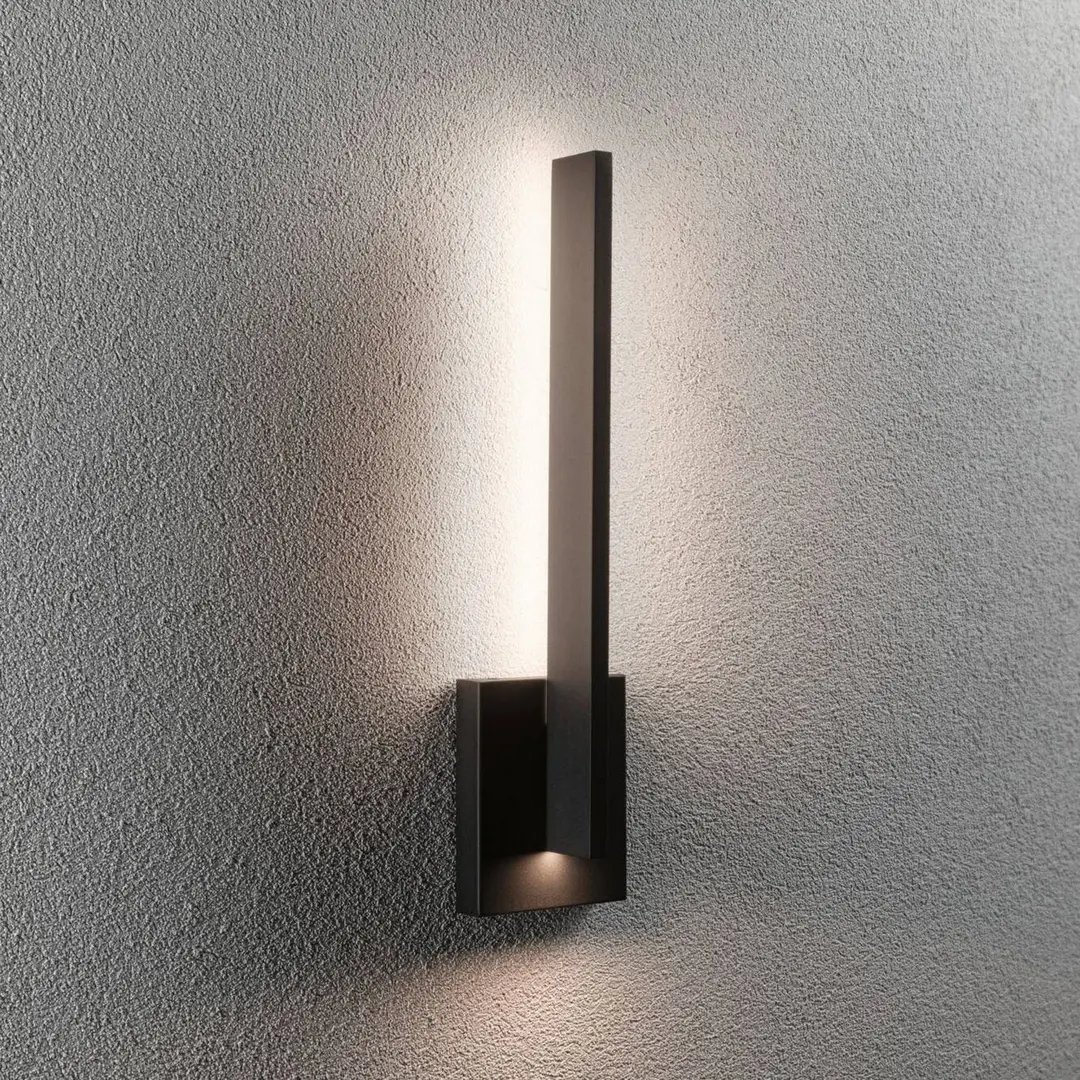 Paulmann LED-Außenwandlampe Levka, anthrazit, 49 cm Alu IP44