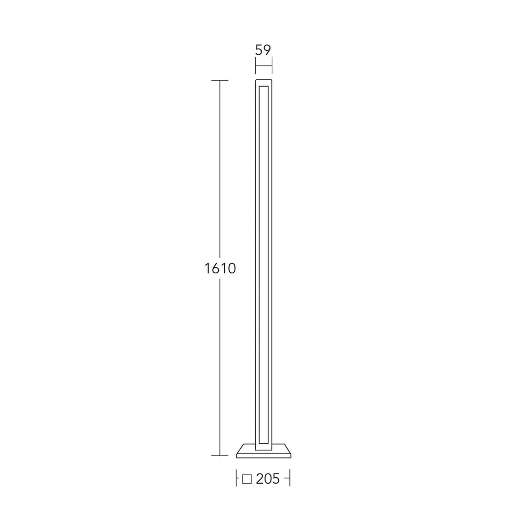 HerzBlut LED- Stehlampe Karl K, Holz, dimmbar, 161 cm