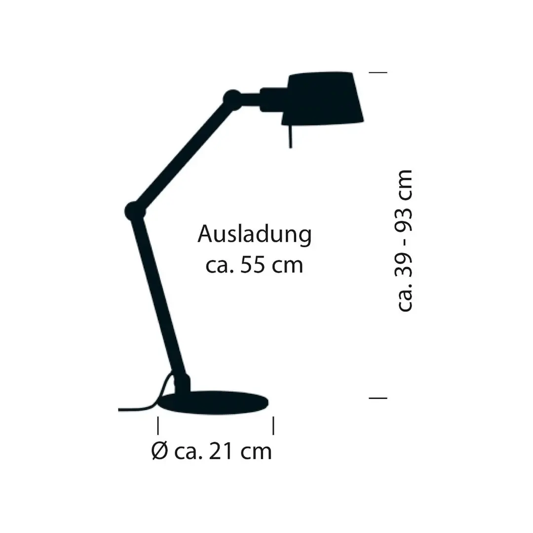 HELL Schreibtischleuchte Medo, sandfarben, Höhe 93 cm, E27