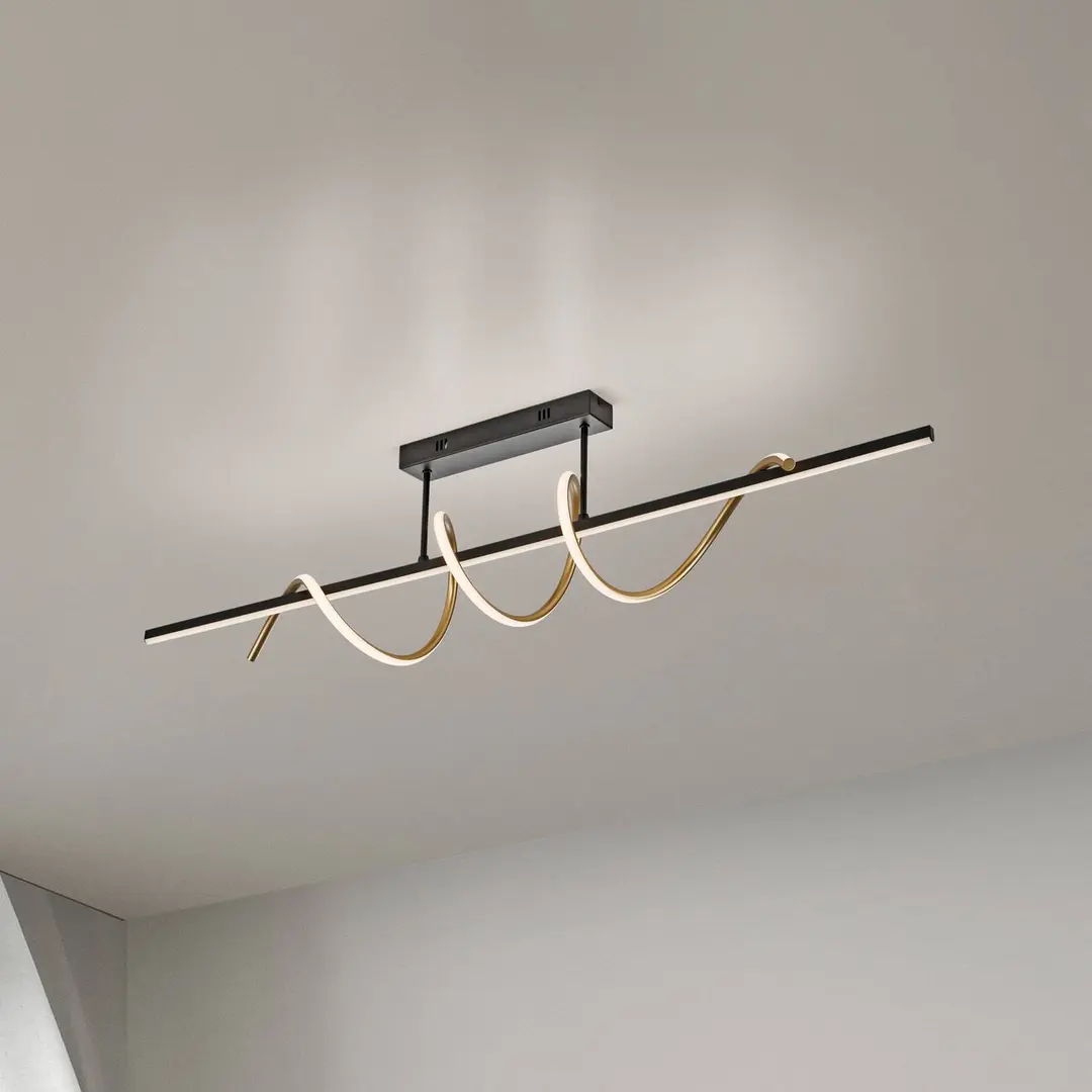 JUST LIGHT. GmbH JUST LIGHT. LED-Deckenleuchte Emanda, Eisen, schwarz-messing