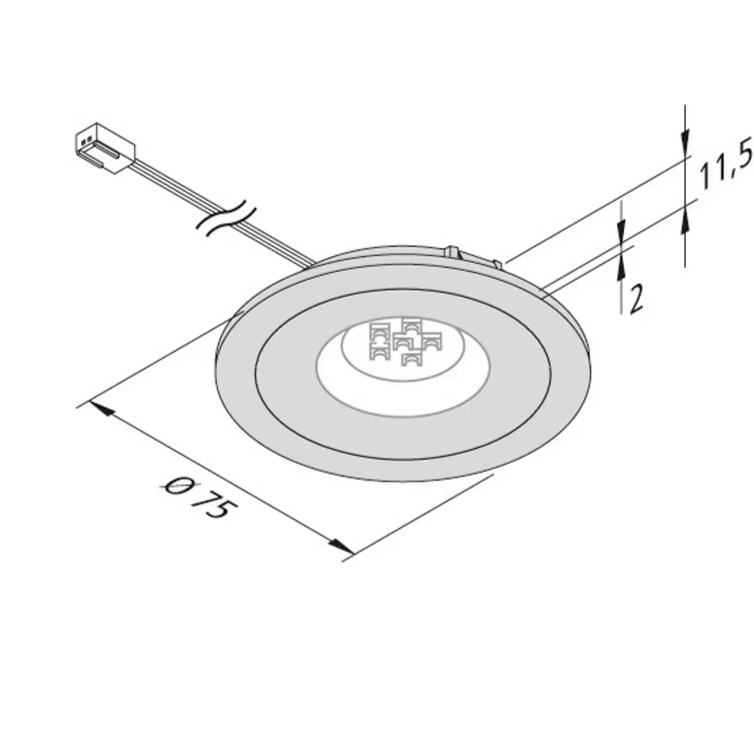 Hera LED-Möbeleinbaustrahler AR 68 4W schwarz 2.700K