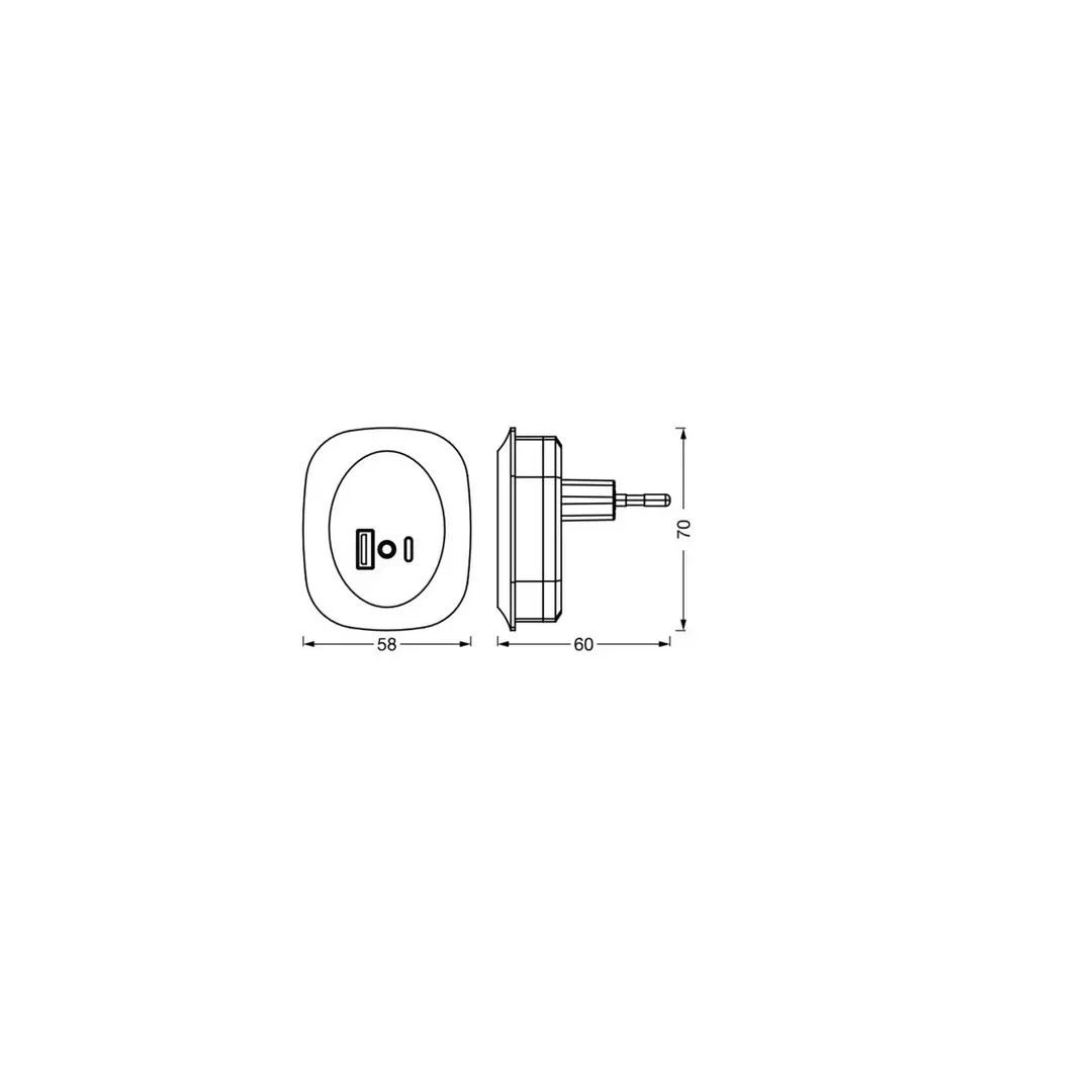 OSRAM LED-Steckdosen-Nachtlicht LUNETTA EDGE, schwarz Sensor