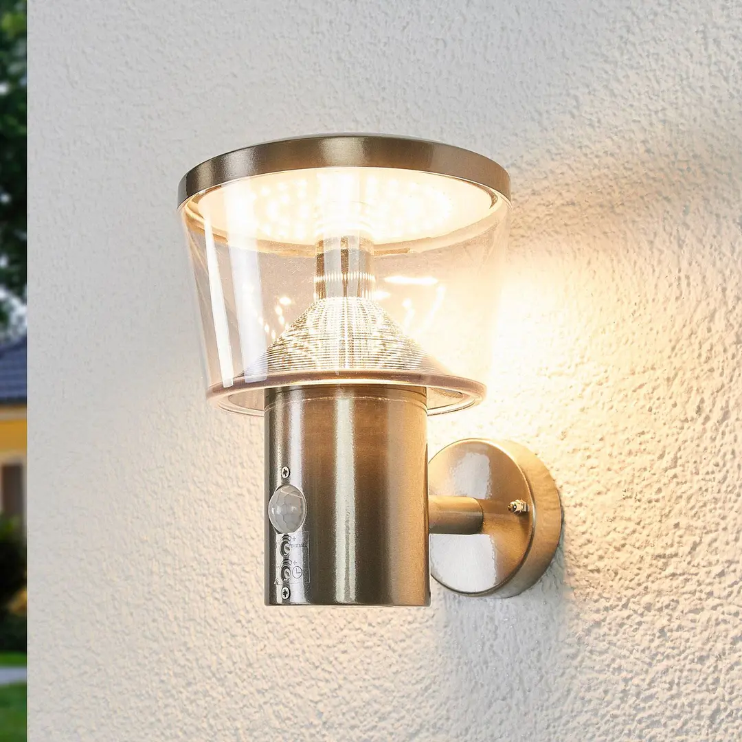 Lindby LED-Außenwandleuchte Antje, Bewegungsmelder, IP44