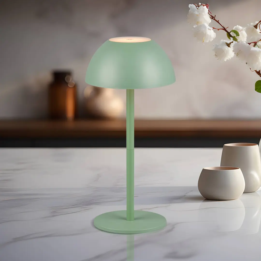 Reality Leuchten LED-Akku-Tischlampe Ricardo, grün, Höhe 30 cm, Kunststoff