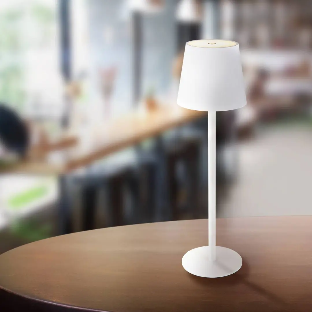 Globo LED-Akku-Tischlampe Vannie, weiß, Höhe 36 cm, IP44