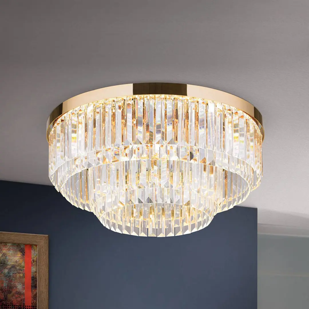 Orion LED-Deckenleuchte Prism, gold, Ø 55 cm