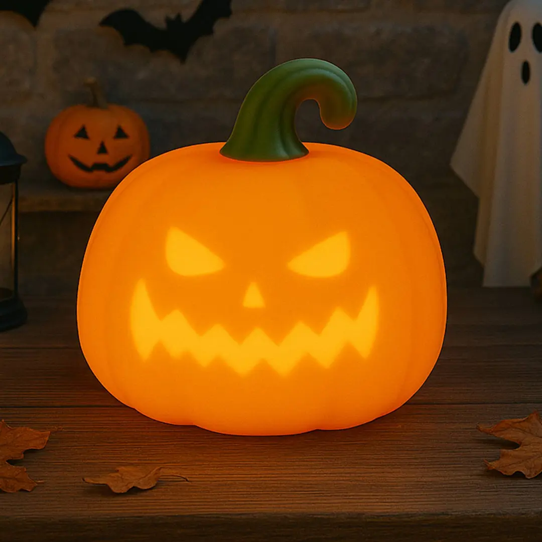 FH Lighting LED-Akkulampe Richy, orangefarben, Ø 11 cm, Silikon