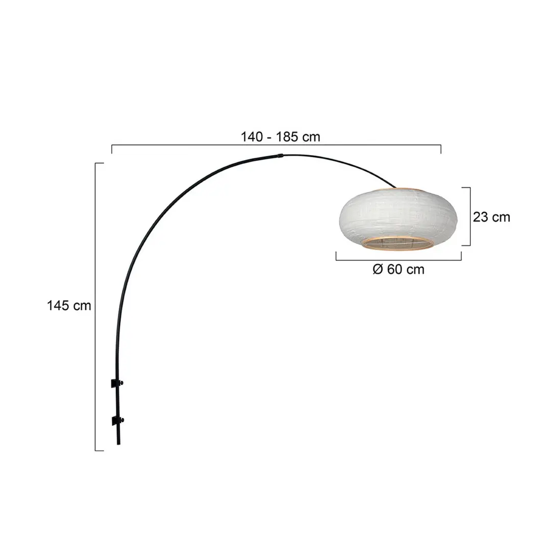 Steinhauer Wandleuchte Sparkled Light 4619ZW, schwarz/Leinen weiß
