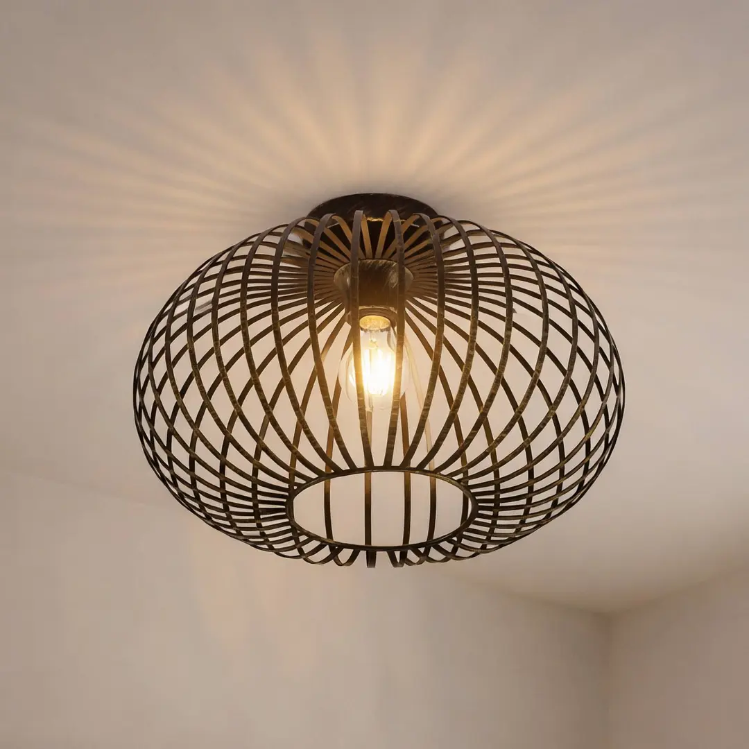 Lindby Deckenlampe Rosalea, messingfarben, Metall, 40cm, E27