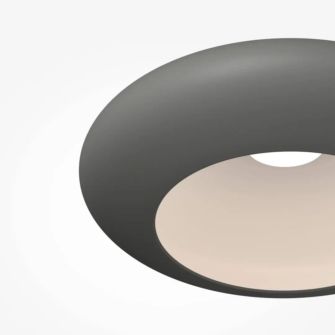 Maytoni LED-Deckenleuchte Aros, dunkelgrau, Ø 40 cm, Metall, 3.000 K