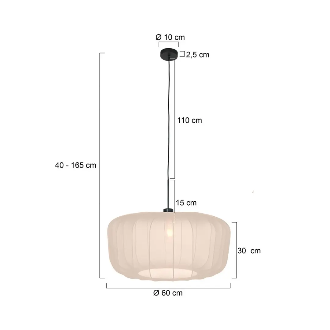 Steinhauer Hängeleuchte Sparkled Light, Nylon creme, Ø 60 cm, E27