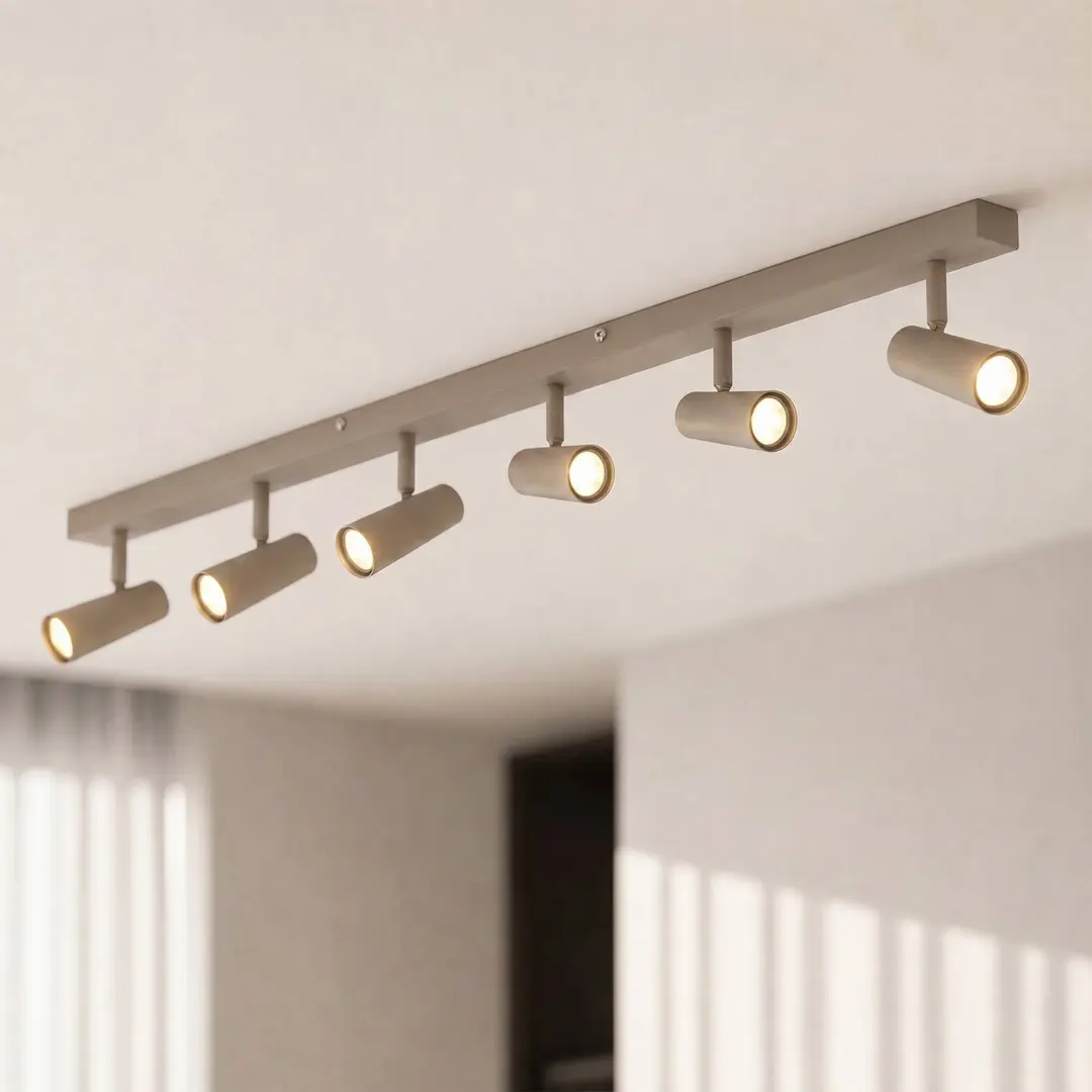 Lindby Deckenstrahler Iluna, 6-flg., kaffeebraun, GU10