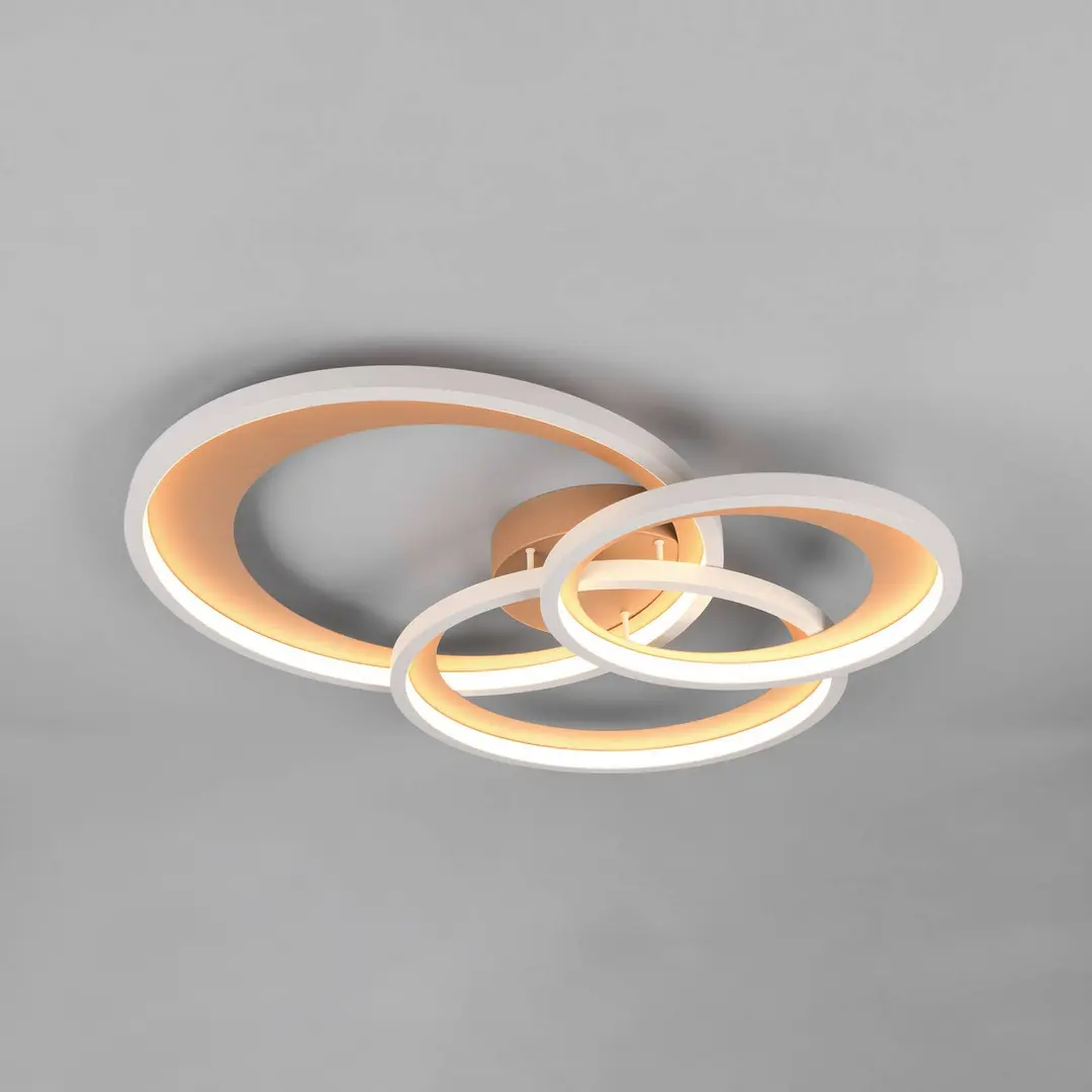 Trio Lighting LED-Deckenleuchte Granada, braun, Länge 71 cm, Metall, CCT