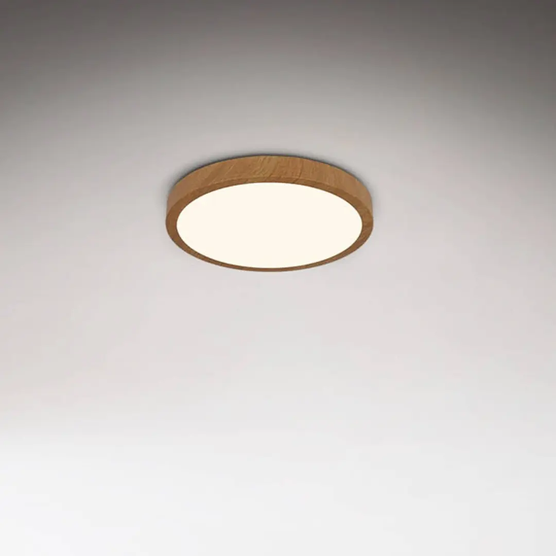 Briloner LED-Deckenlampe Runa Wood Holzoptik 3.000 K Ø28cm