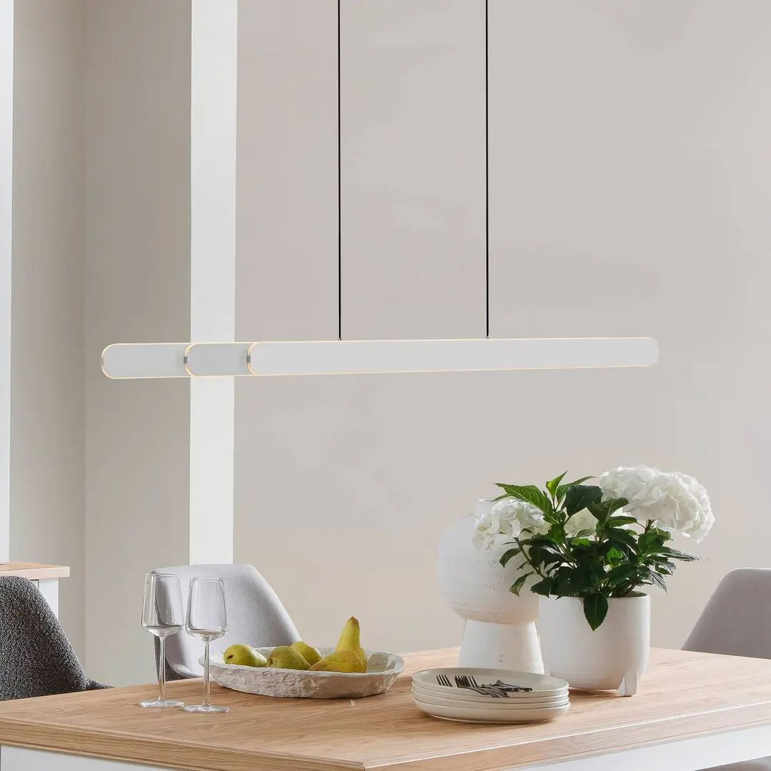 Schöner Wohnen LED-Hängelampe ADRIANA ROUND, weiß, Länge 160 cm, Metall CCT