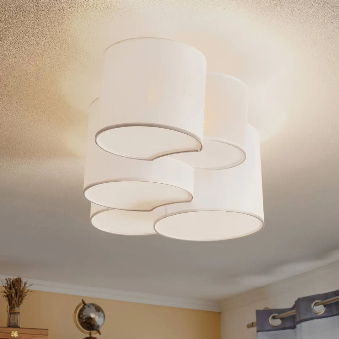 TK Lighting Deckenleuchte Mona fünfflammig, weiß