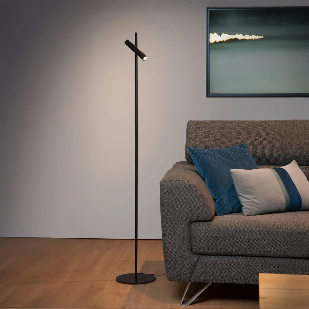Lucide LED-Stehlampe PHILON, schwarz, 1-flammig, Höhe 140 cm Metall