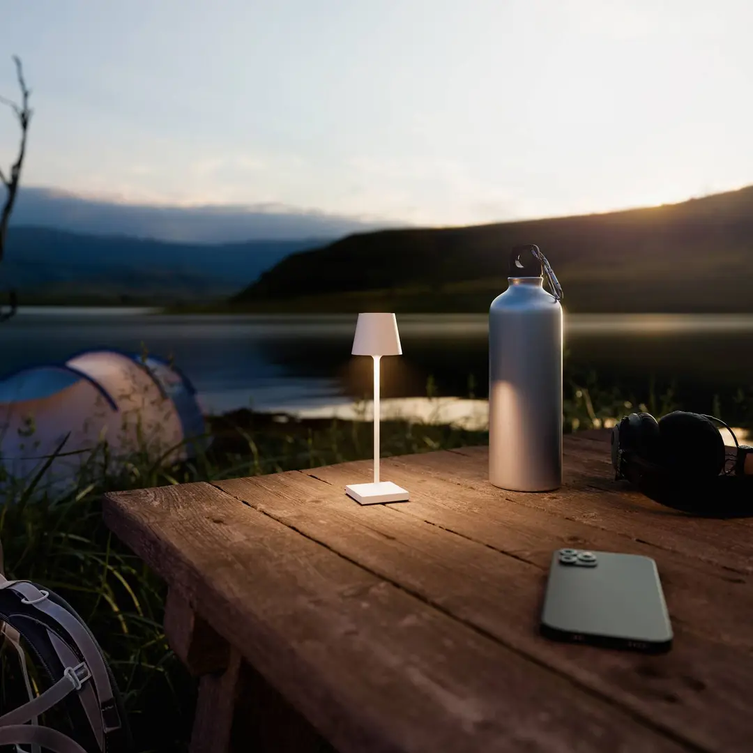Sigor LED-Akkutischlampe Nuindie pocket, weiß, IP54, dimmbar