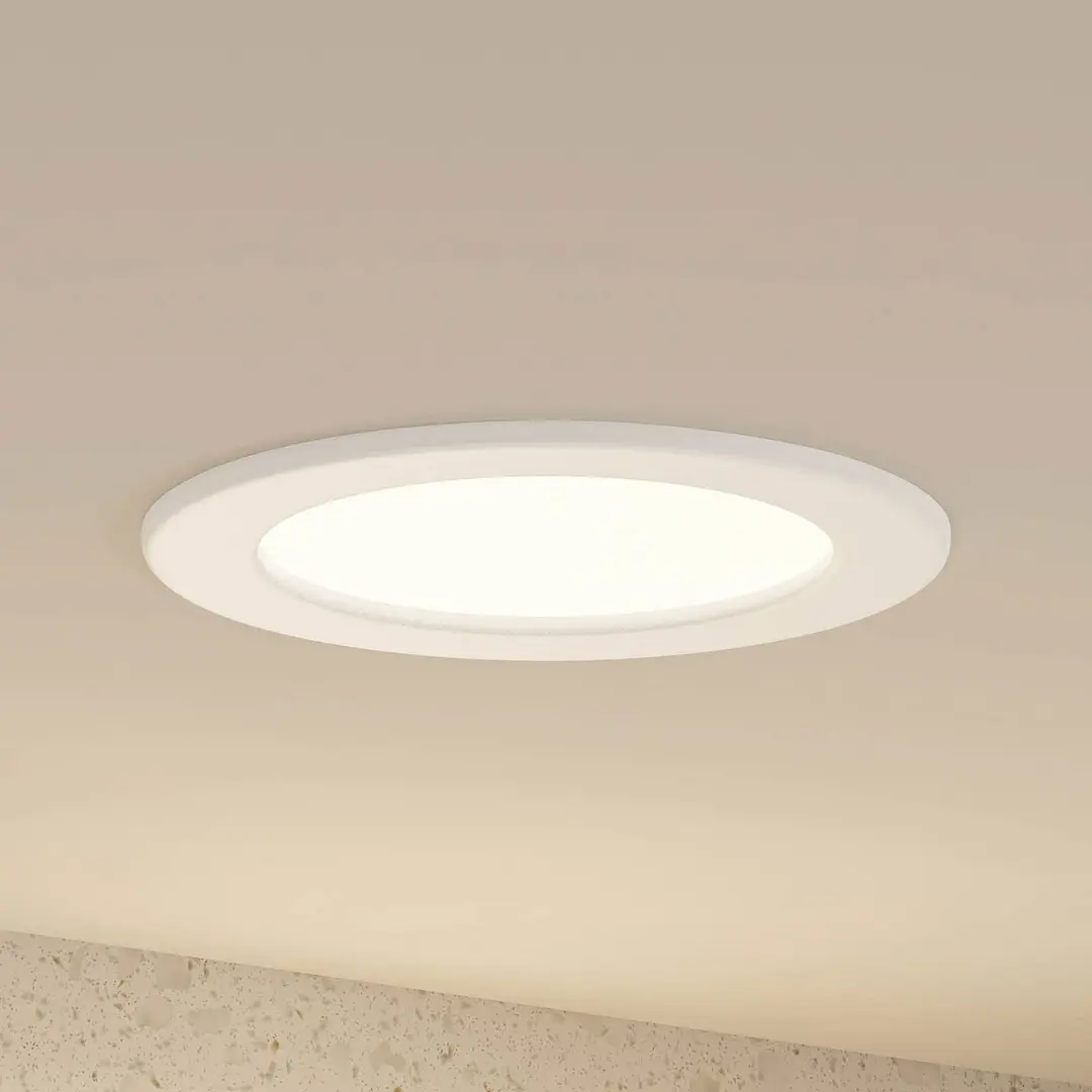 Prios LED-Einbaulampe Cadance, weiß, 17 cm, CCT, IP44