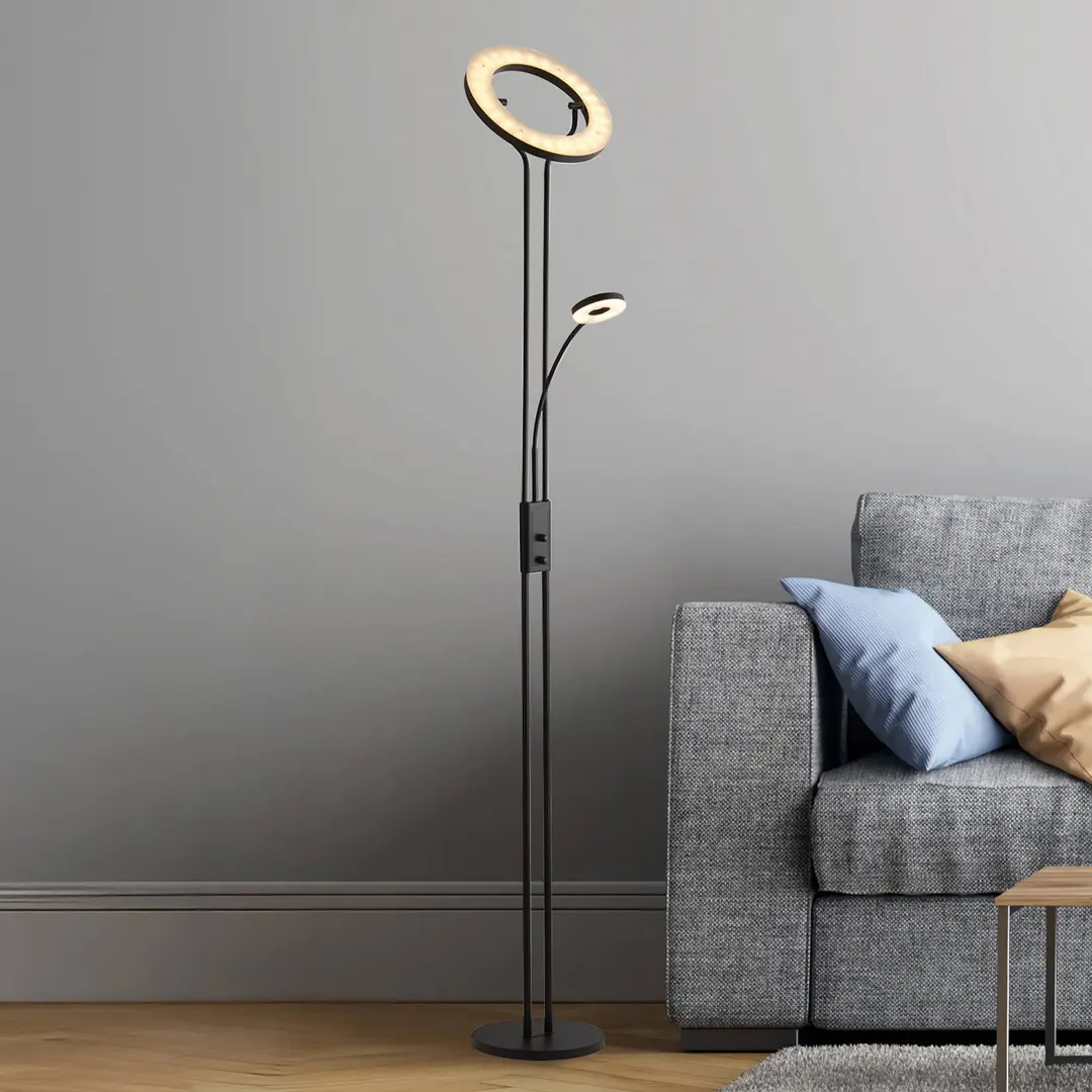 Searchlight LED-Stehleuchte Mother & Child, schwarz, Leselampe, dimmbar