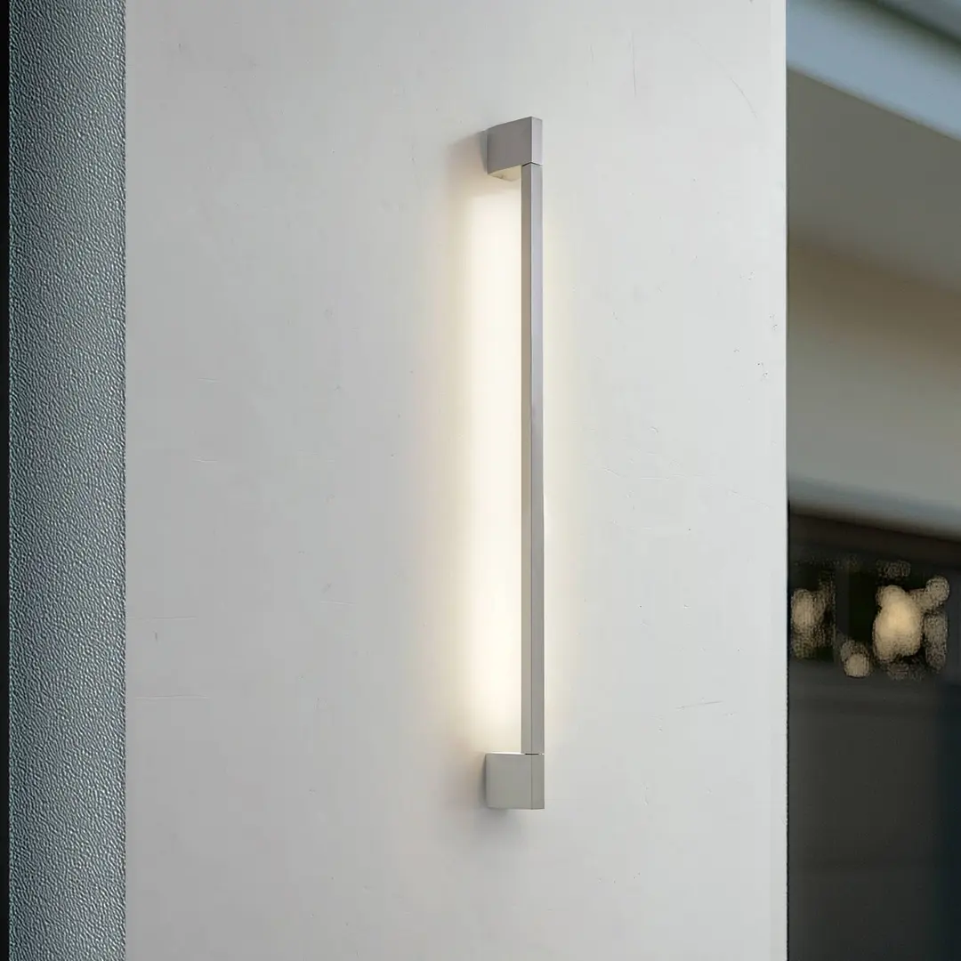 Lindby LED-Außenwandleuchte Neano, 90 cm, steingrau, IP54