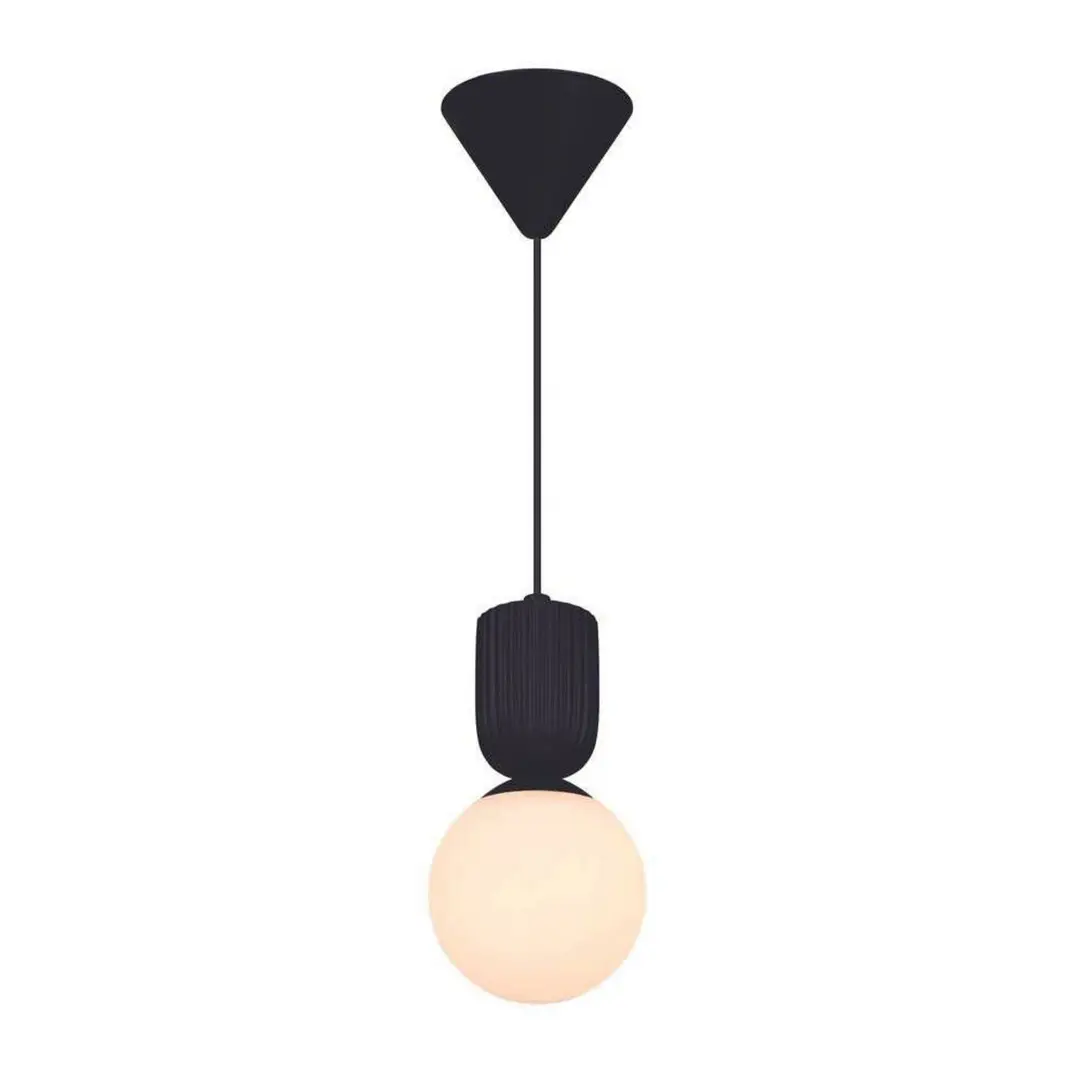 Nordlux Hängeleuchte Sadie, schwarz, Ø 15 cm, Glas/Keramik