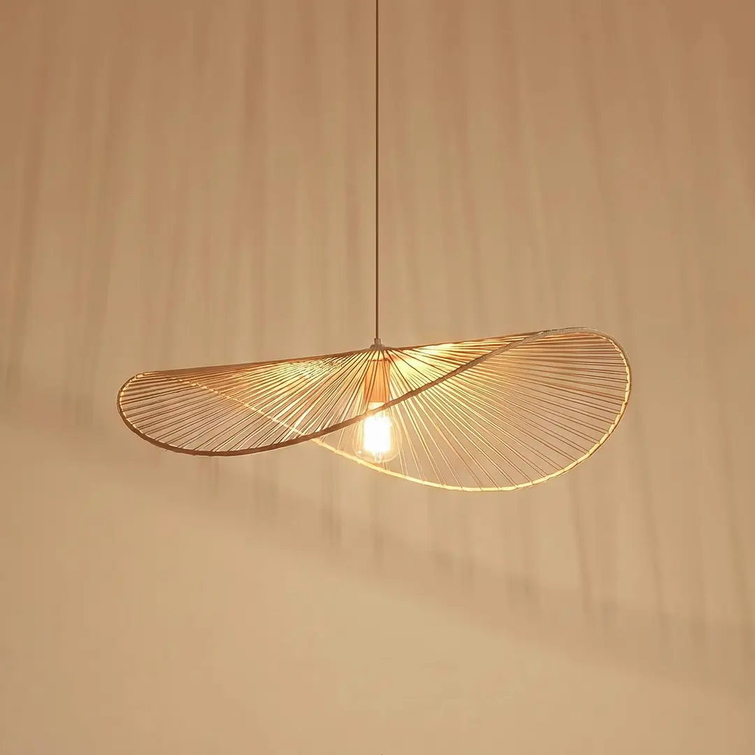 Lindby Hängeleuchte Valdorin, beige, Papier, Länge 75 cm