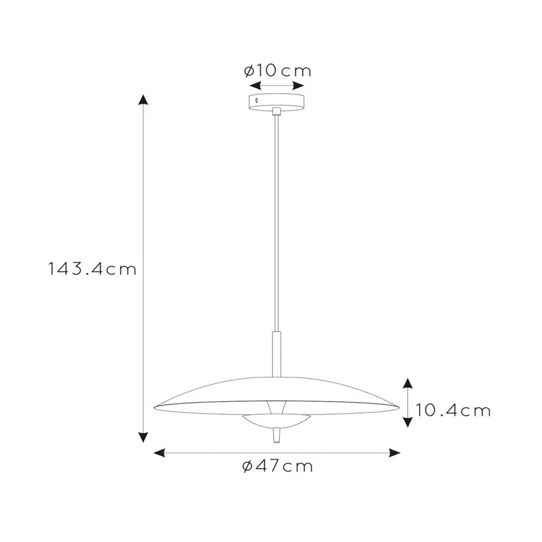 Lucide LED-Hängeleuchte Vulcan, schwarz/gold, Ø 47 cm, dimmbar