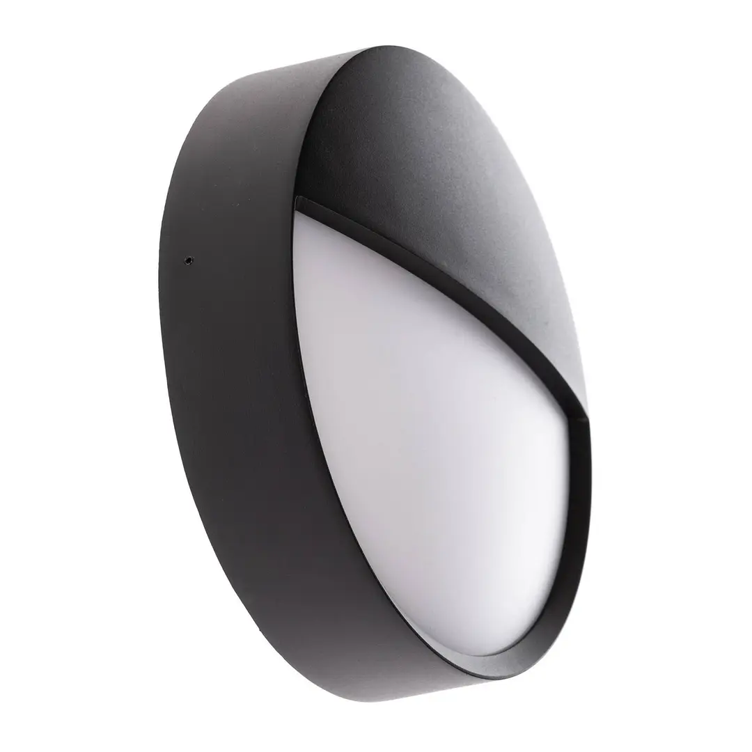 BRUMBERG Eye LED-Außenwandleuchte, halb, schwarz
