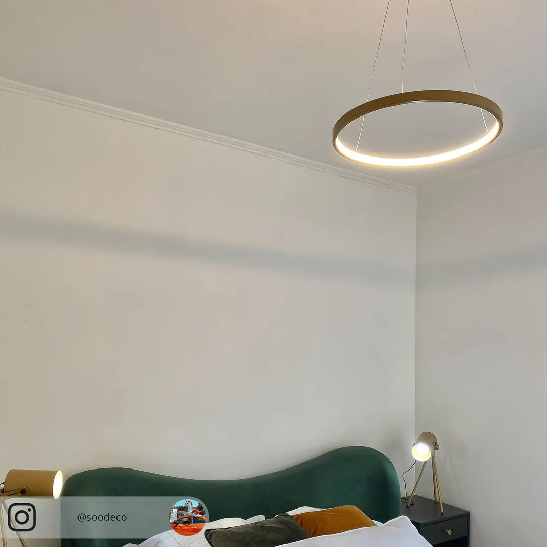 JUST LIGHT. GmbH LED-Pendelleuchte Circle, gold, Ø 39 cm