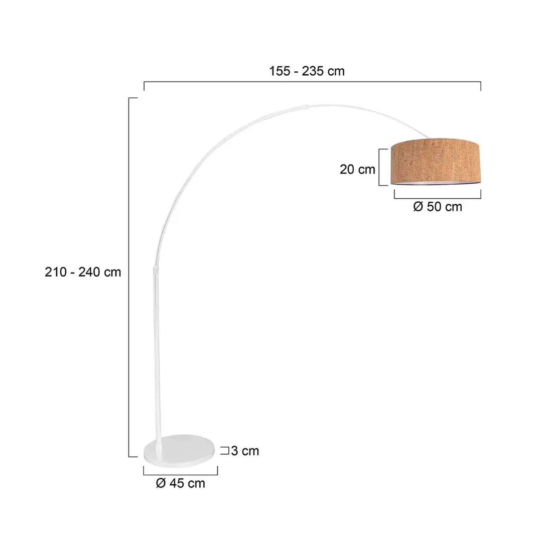 Steinhauer Bogen- Stehlampe Sparkled Light, weiß/braun Höhe 240 cm Kork