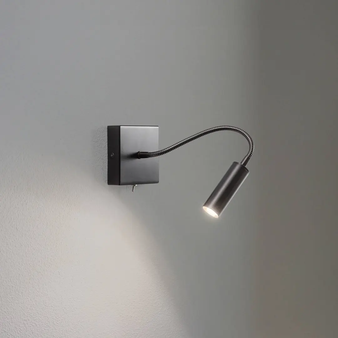 Argon Wandlampe Ojos, anthrazit, Leselampe, verstellbar, 33 cm, G9