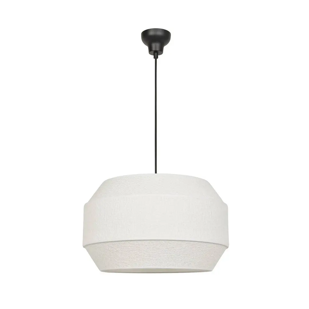 MARKET SET Pendellampe Cosiness, Ø 46 cm, weiß, Stoff