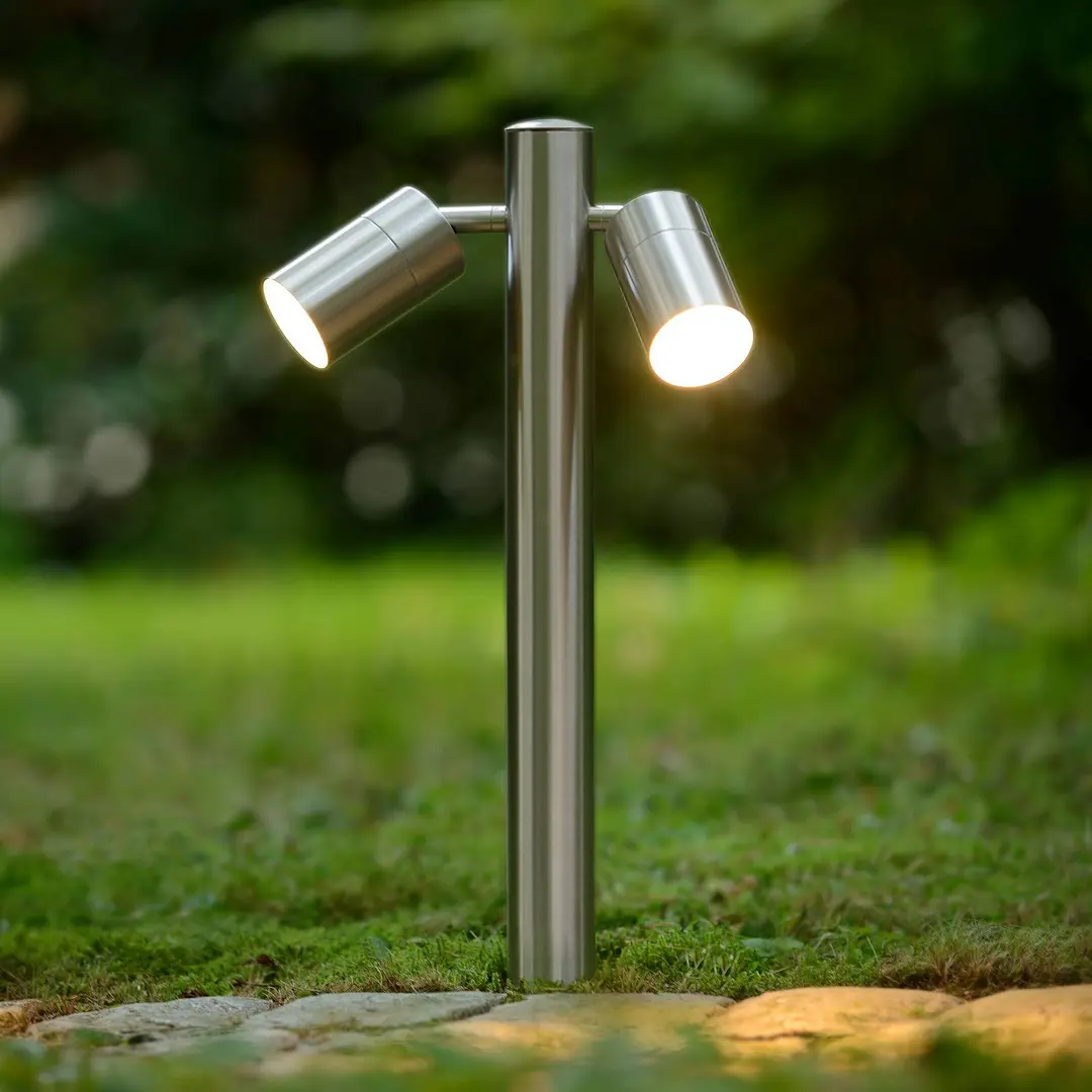 Lucide Wegelampe ARNE, chromfarben, 2-flg. Höhe 50 cm IP44 GU10-LED