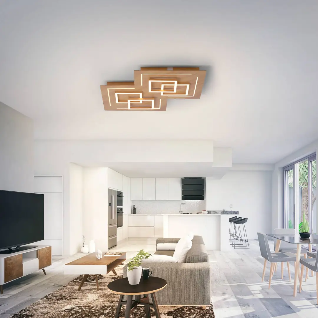 Q-Smart-Home Paul Neuhaus Q-LINEA LED-Decke Holzdekor 60cm