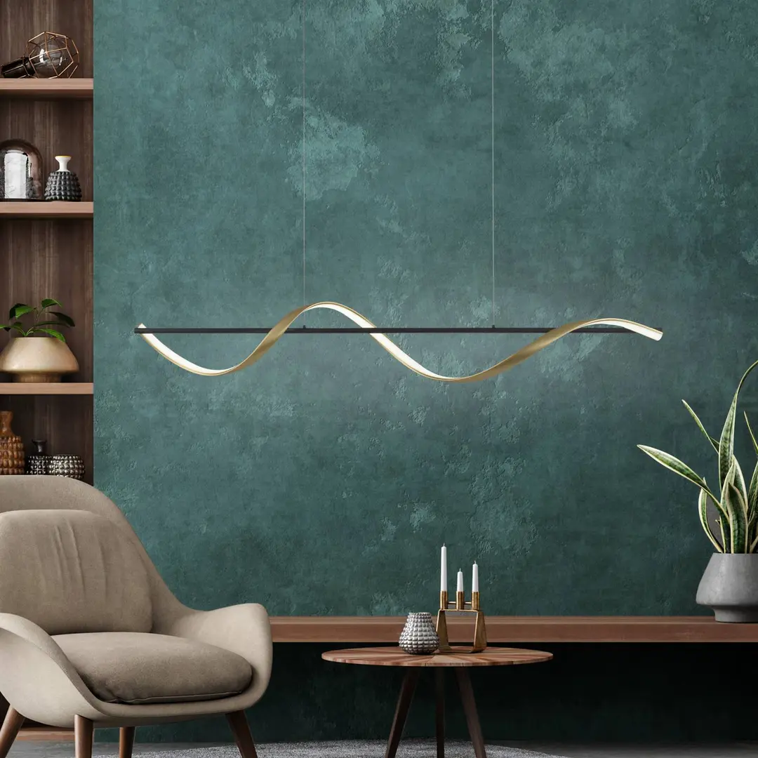Q-Smart-Home Paul Neuhaus Q-Swing Hängelampe, anthrazit/messing