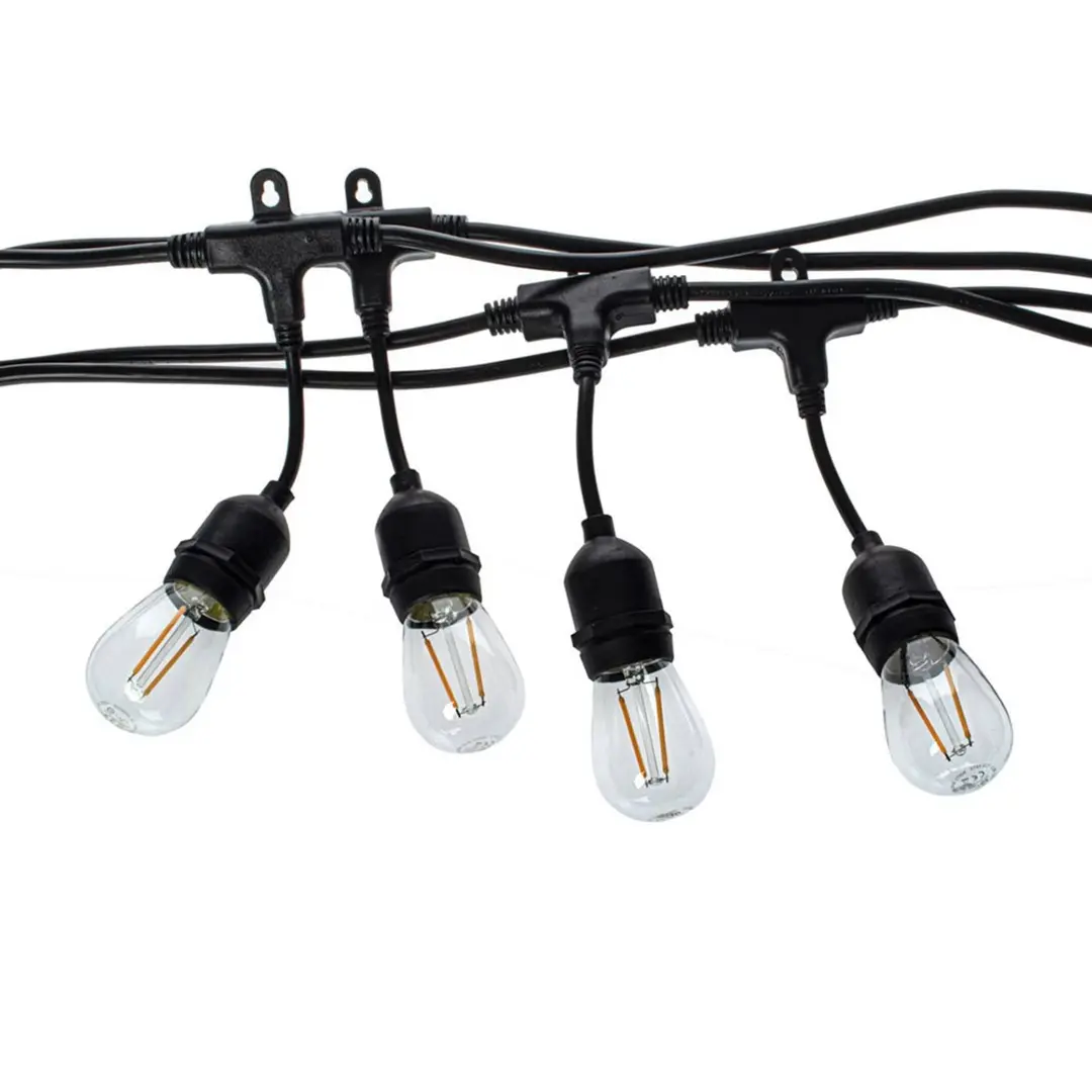 Eko-Light Außenlichterkette Girlanda, schwarz, IP44, 10 m, 10-flg.