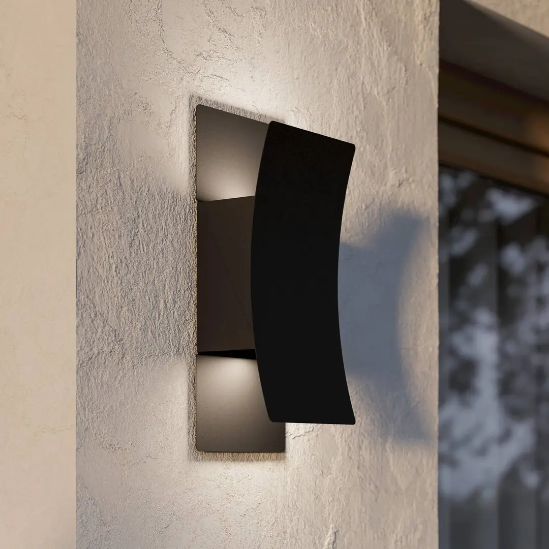 EGLO LED-Außenwandlampe Verdolino, schwarz, Höhe 28 cm, Metall