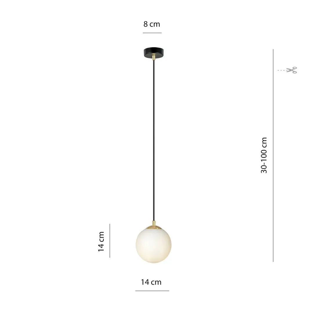 EMIBIG LIGHTING Hängeleuchte Royal, opalweiß/schwarz, Glas, E14