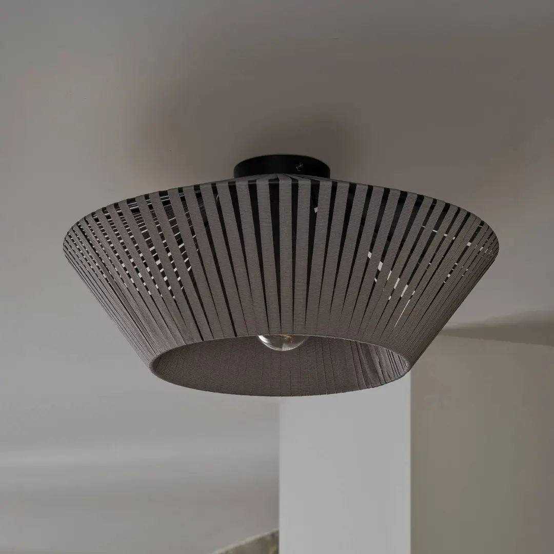 OSRAM Deckenlampe Decor Stripes grau, Ø 40,5 cm, Textil, E27
