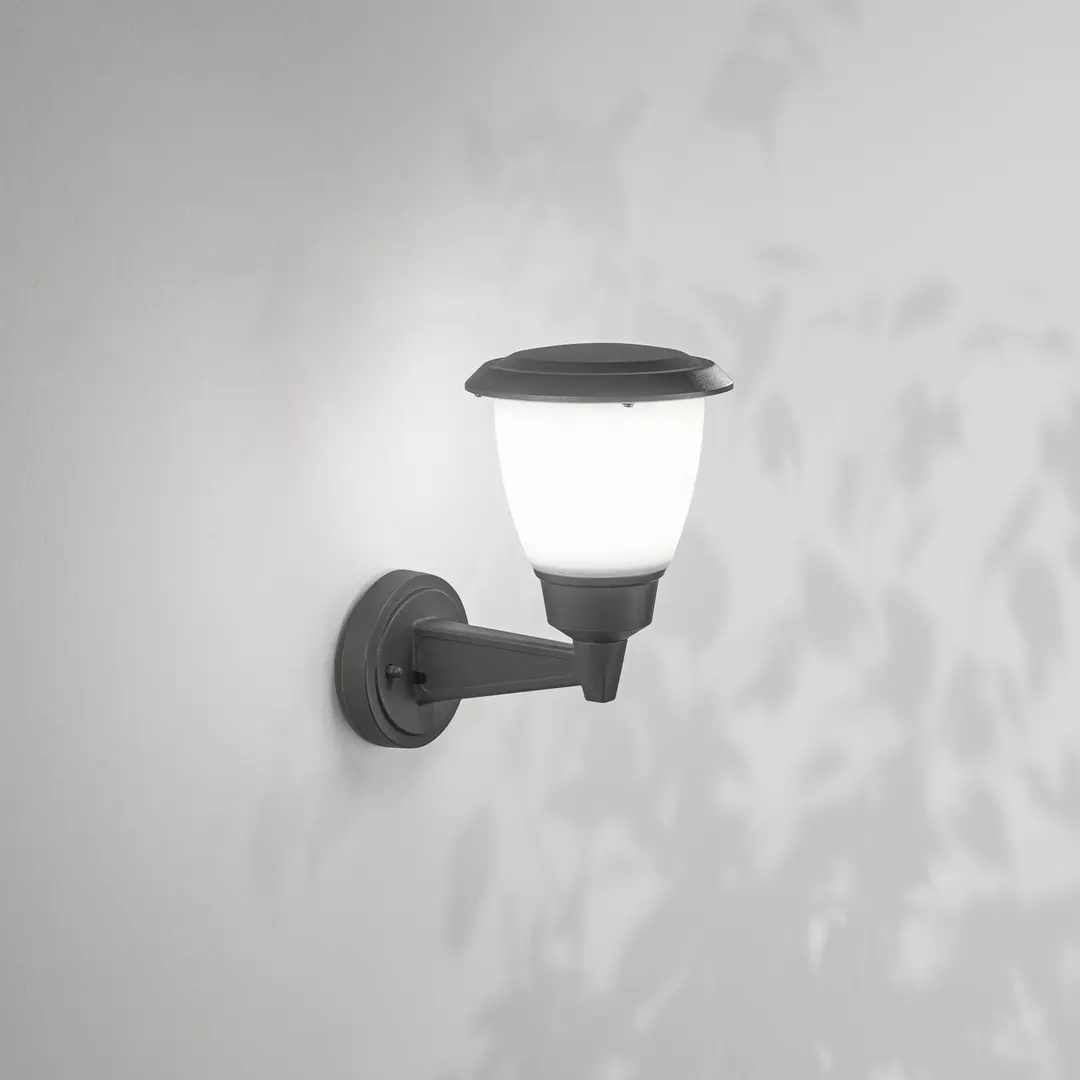 Fabas Luce Außenwandlampe Thiago, dunkelgrau, Metall, 20 cm, E27, IP54