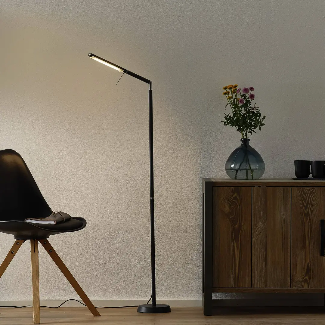 Trio Lighting LED-Stehleuchte Filigran, schwarz, dimmbar, verstellbar