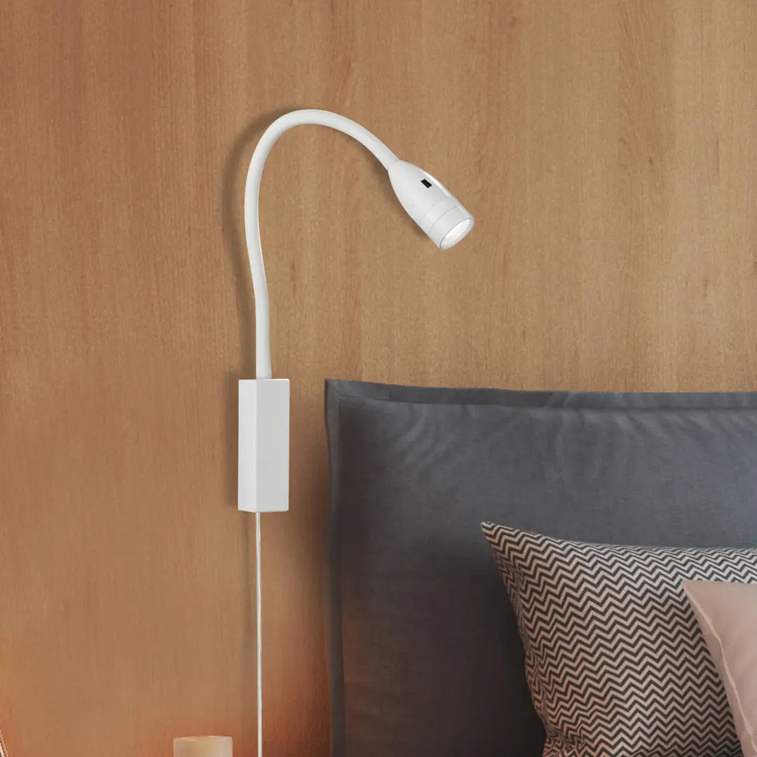 FISCHER & HONSEL LED-Wandleuchte Sten, weiß, Höhe 61 cm, Gestensteuerung
