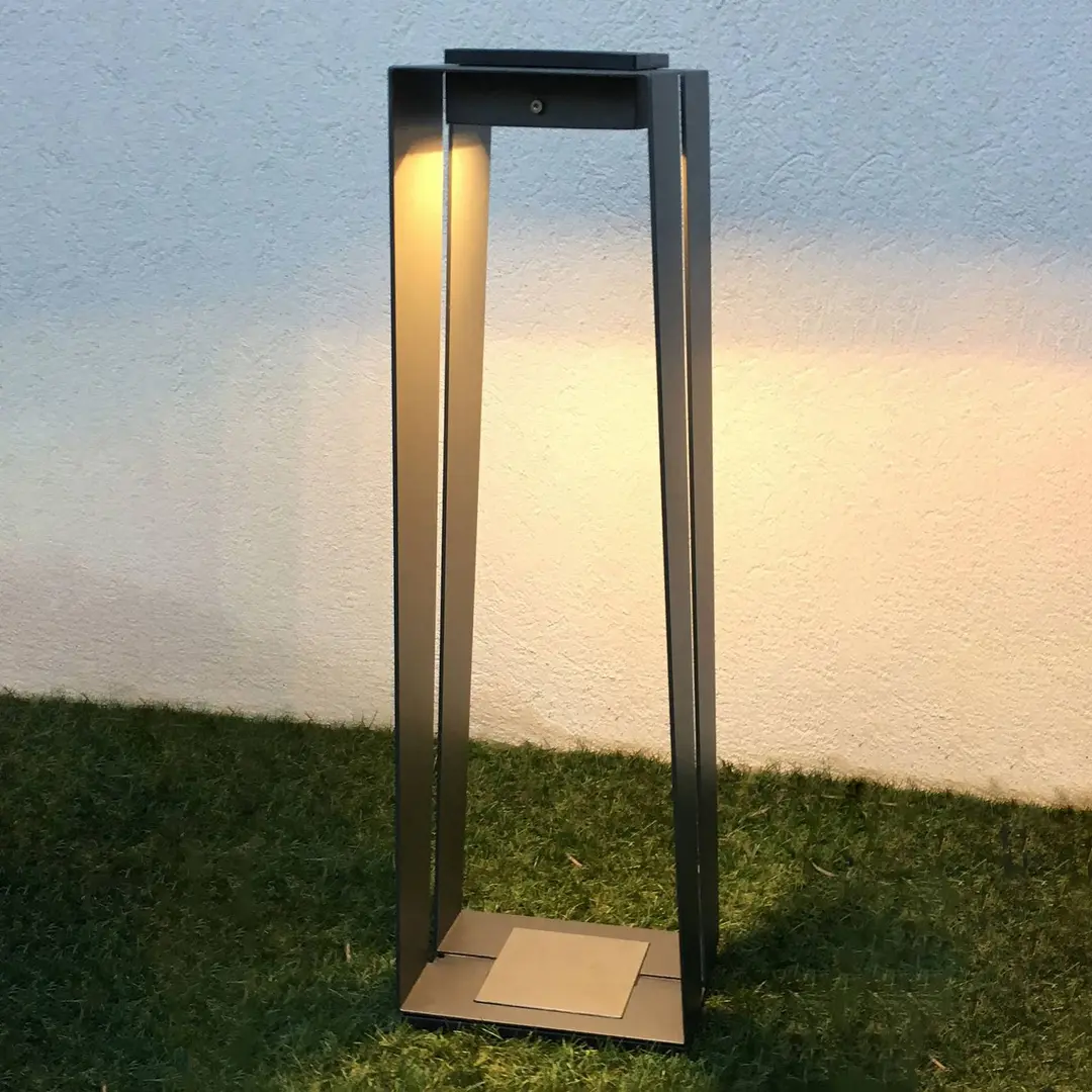 Les Jardins LED-Solarlaterne Skaal aus Aluminium, 70 cm, grau