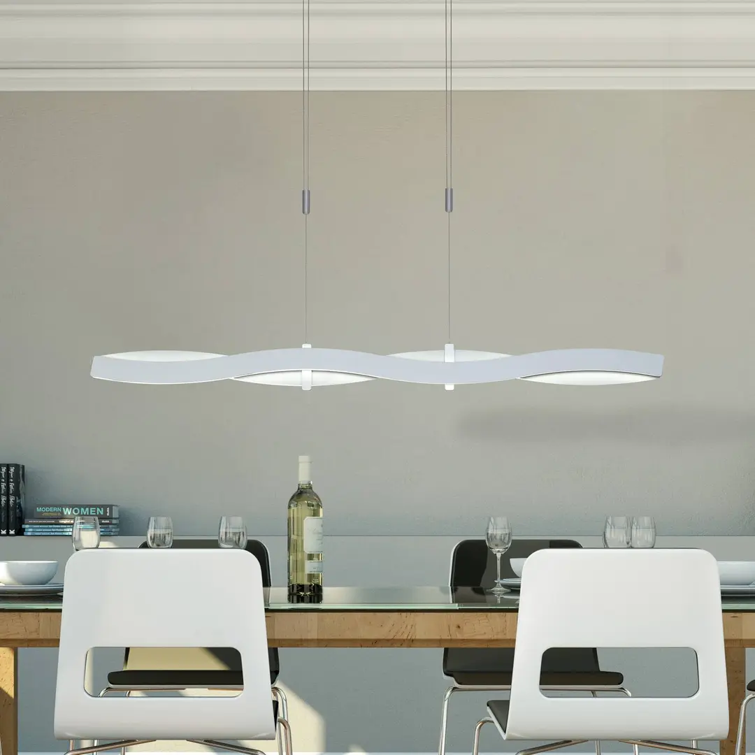 Bopp LED-Pendellampe Swing, aluminiumfarben, Länge 120 cm