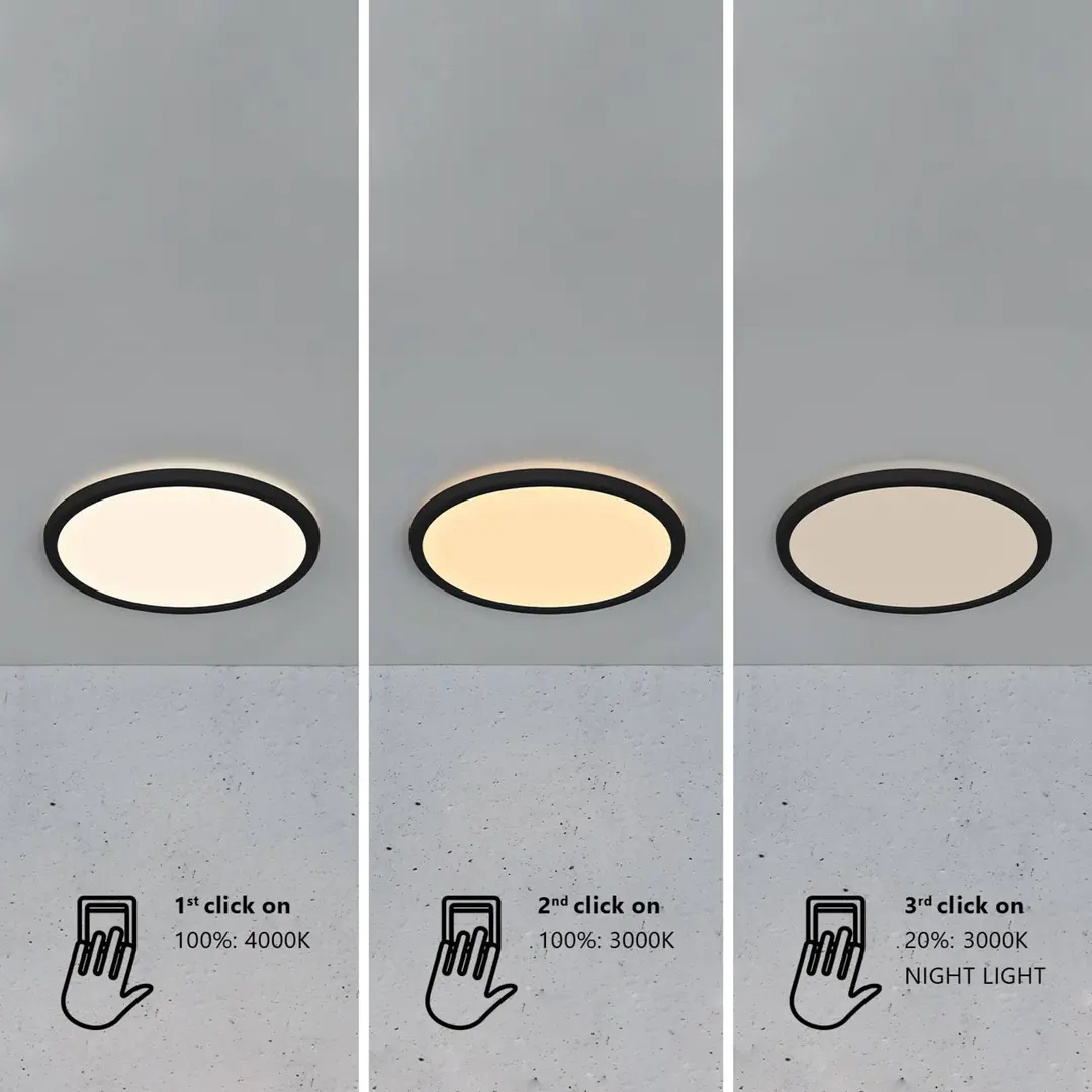 Nordlux LED-Deckenleuchte Oja 29 IP54 3.000/4.000K schwarz