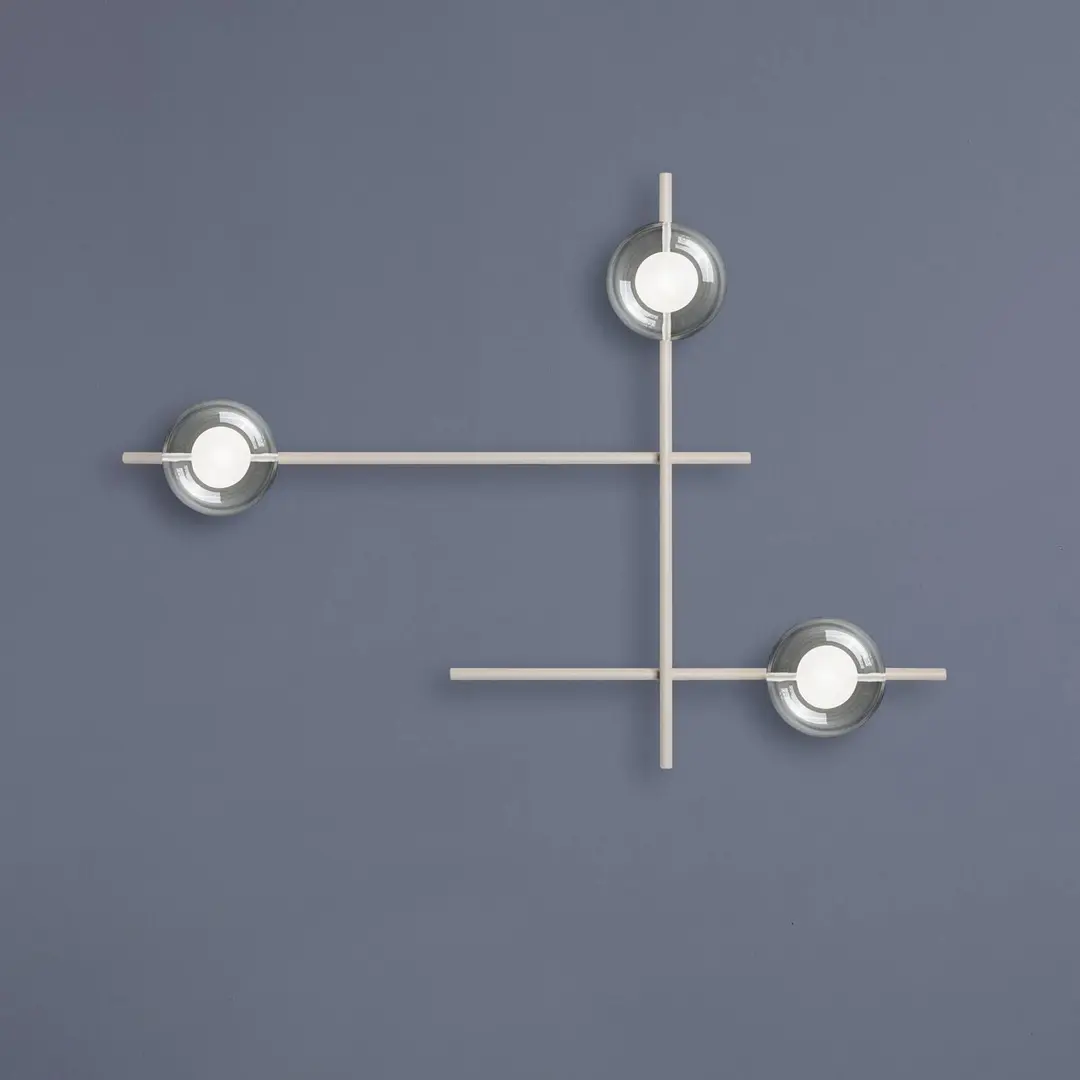 miloox by Sforzin Wandleuchte Mikado, cipria/transparent, 3-flammig, Glas