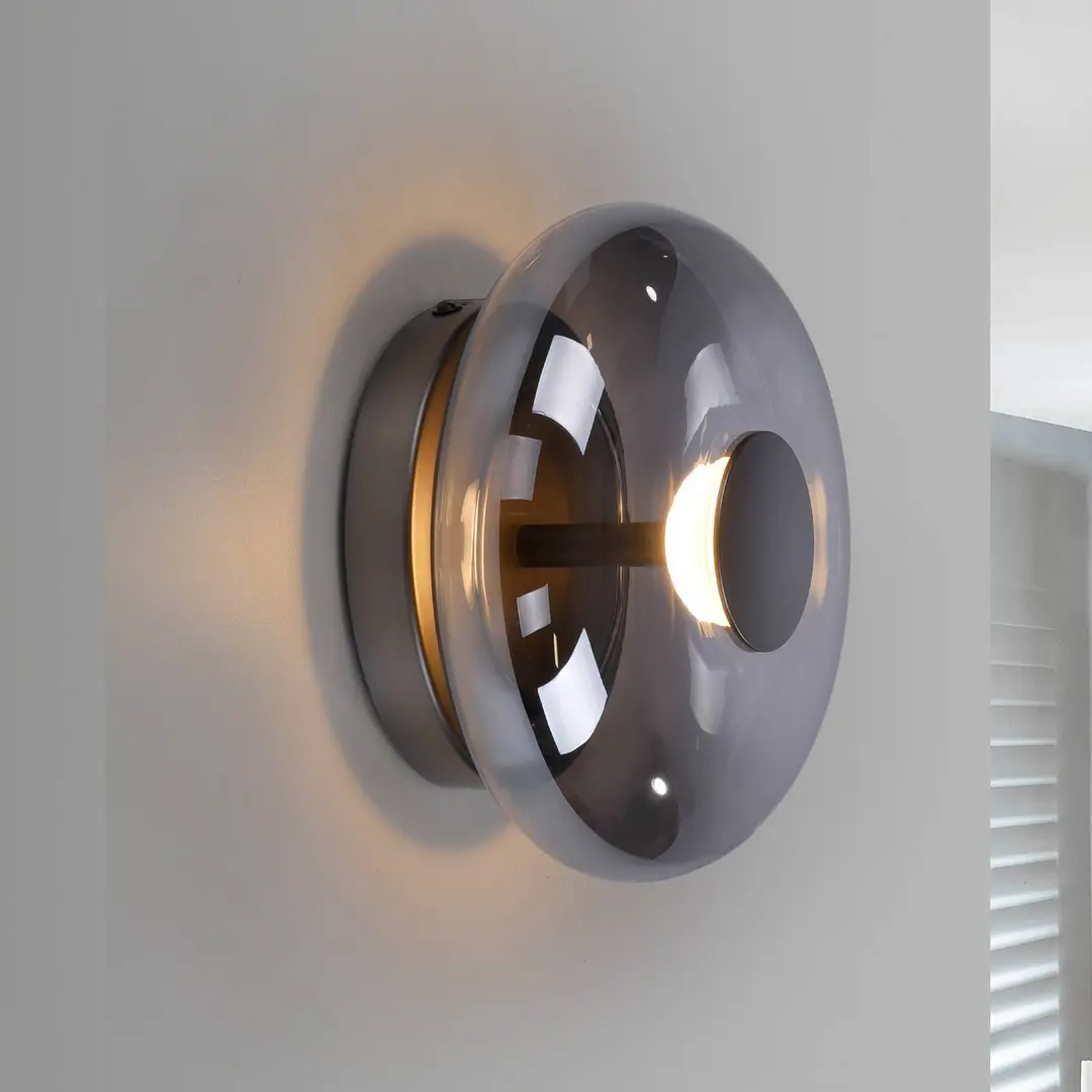 SCHÖNER WOHNEN LED-Deckenlampe Posh, Rauchglas, 3.000 K